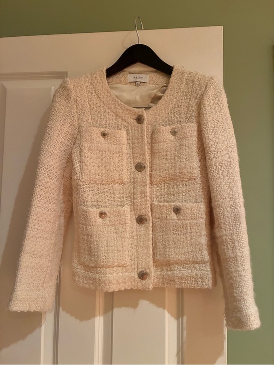 Reiss Jackets & Blazers - Reiss Ivory Bouclé 4 Pocket Blazer, Size 2